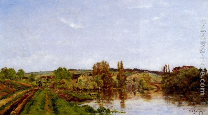 Walking Along The River painting - Hippolyte Camille Delpy Walking Along The River art painting